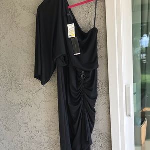 BCBG 1 shoulder ruched dress